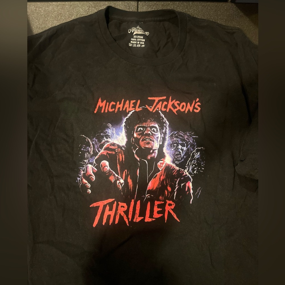 Michael Jackson Thriller Graphic T-Shirt Black Horror Movie Style Tee 2XL